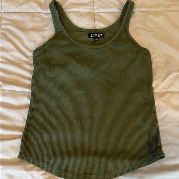 J. Crew Women's Sage Green Ribbed Tank Top - Picture 1 of 7